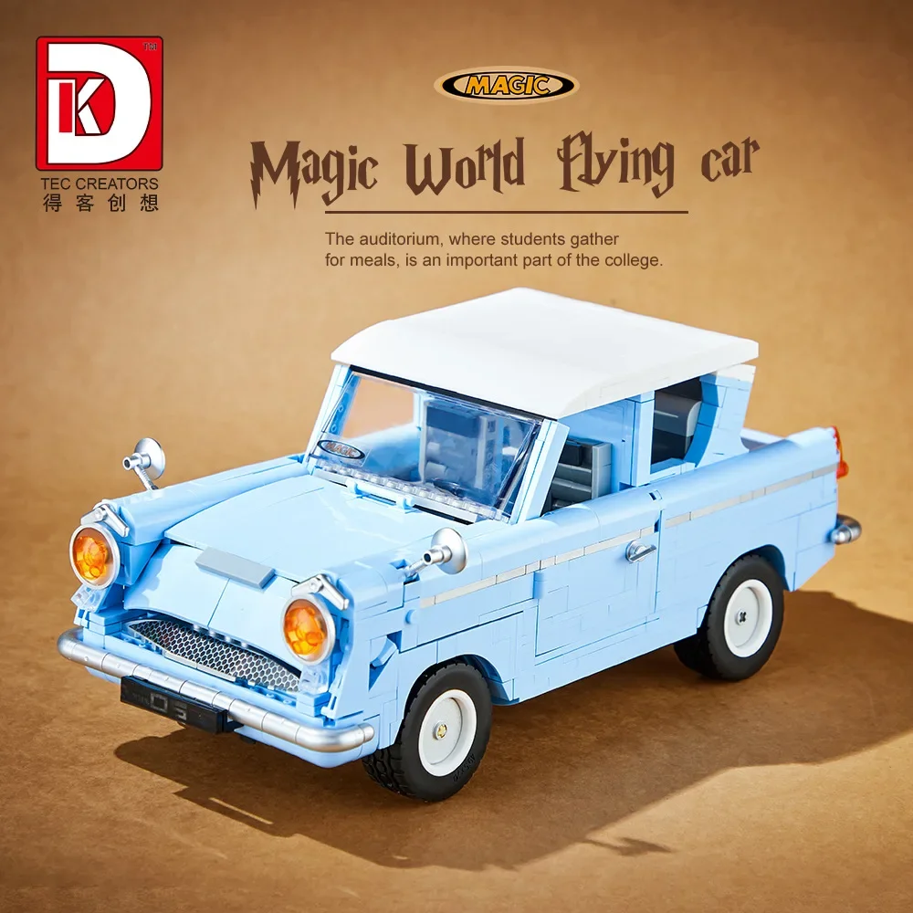 Harry Potter Fliegendes Auto Bausteine MOC Magic World Figur Montage 3D Modell Architektur Mini Ziegel Spielzeug Für Kind Geschenk