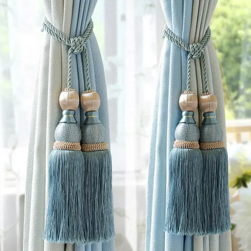 

1PC Curtain Rope Tassels Tiebacks Tennis Ball Curtain Holder Hanging Belts Ropes Clips Fastener Tieback Curtains Accessories