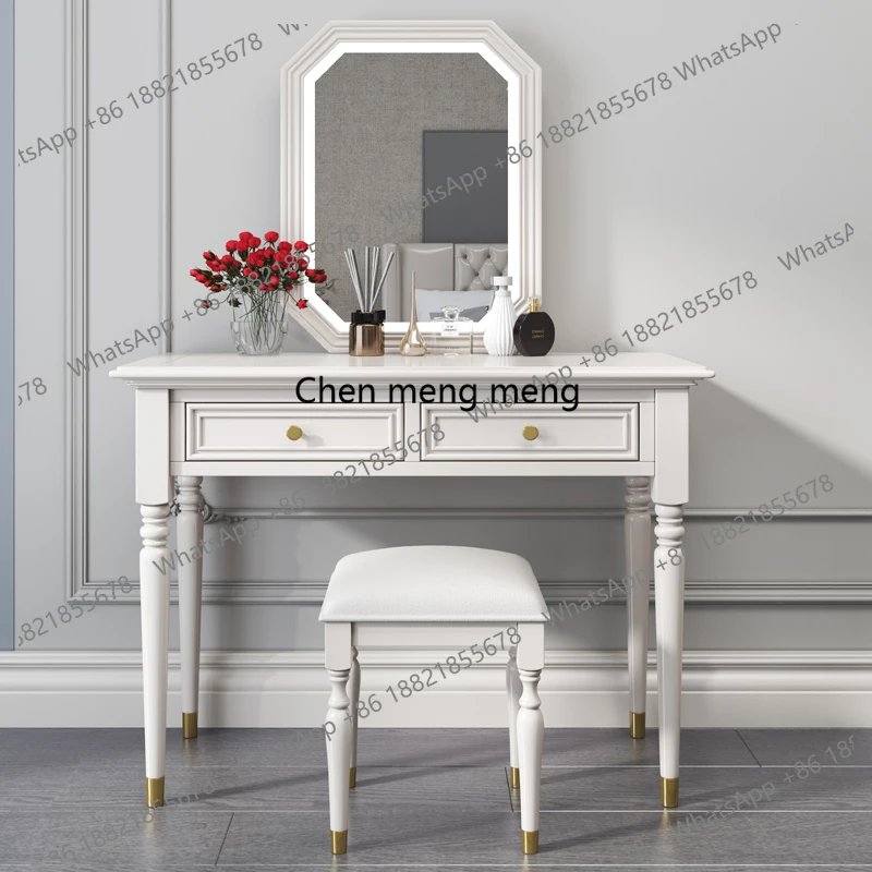

Modern Glossy Dressing Table European Lighting Luxury Seat Dressing Table Mirror Clothing Postazione Makeup