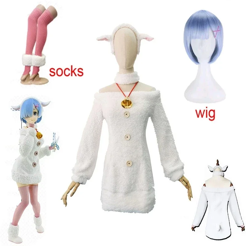 Ram/Rem Cosplay Re:zero Kara Hajimeru Isekai Seikatsu Re Life In a Different World Kawaii Sisters Costume kawaii sheep cosplay