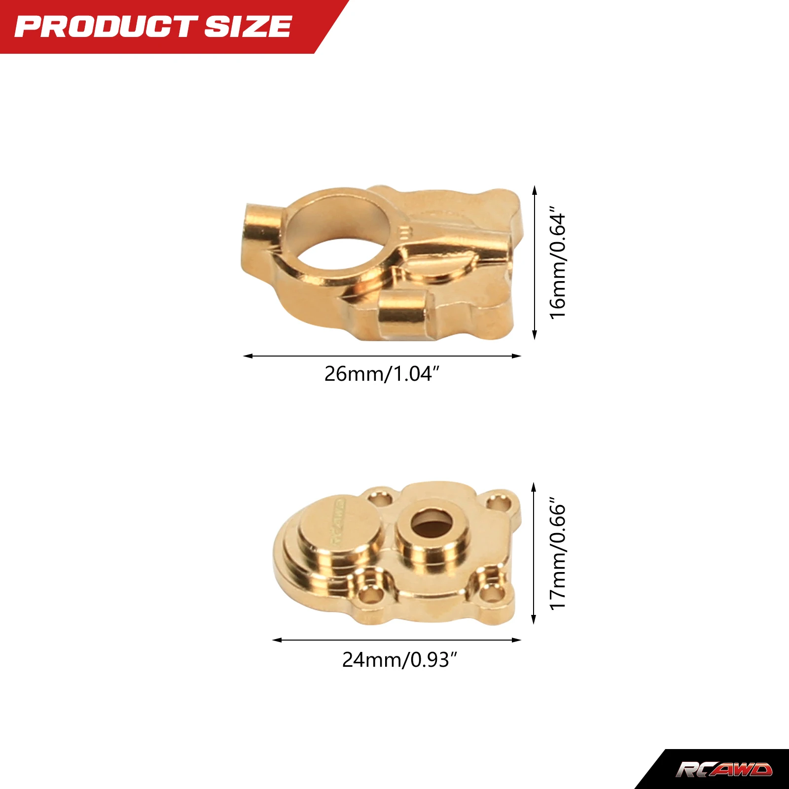 Full brass front portal housing steering hub carrier steering knuckle arm for FMS Hobby FCX24 1/24 crawer upgrades part