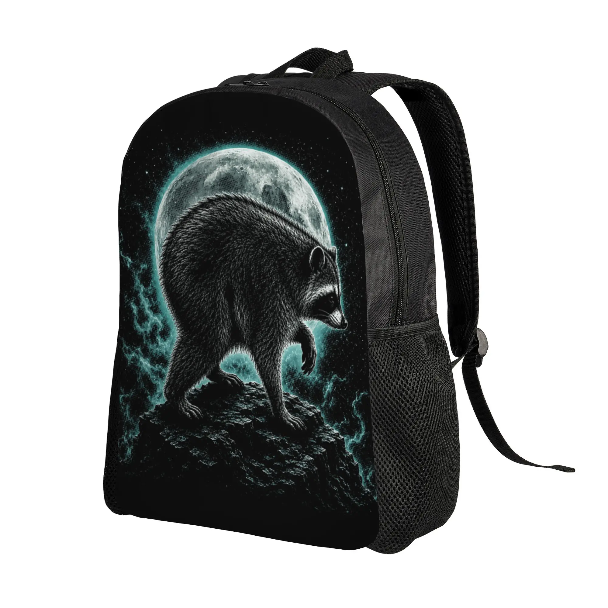 Raccoon Timothy Team Jimothy Moon Backpack  Streetwear Backpacks Student Unisex Travel Pattern High School Bags High Rucksack