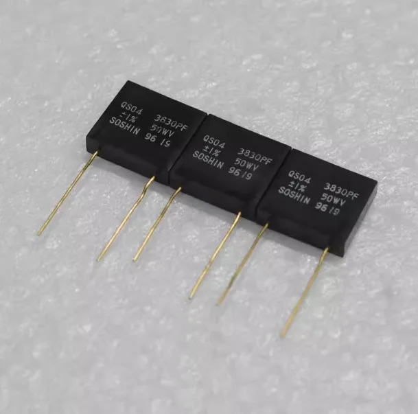 10pcs/lot Original Japanese SOSHIN gold-plated high-end fever capacitor QS 50v 3830PF 4x13x14mm P10MM 1% free shipping