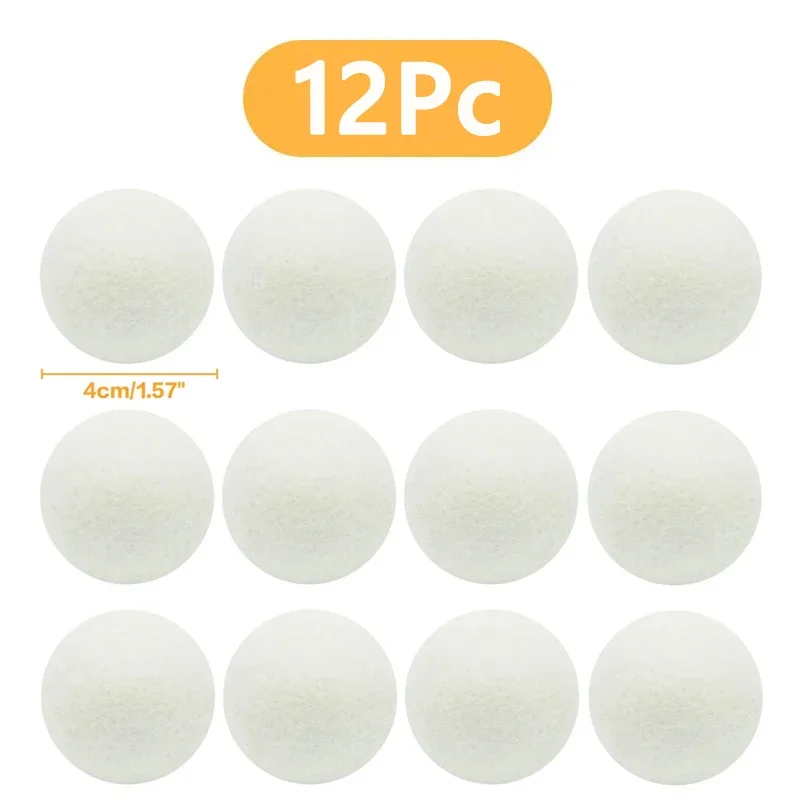 1-12 Stuks Herbruikbare Wol Droger Ballen Waterontharder Wasserij Thuis Wassen 4/5/6 Cm fleece Droge Kit Bal Nuttig Wasmachine Accessoires
