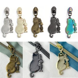 5PCS Wallet Cosmetic Bag 5# Nylon Head Metal Pull Tab Messenger Bag Pillow Cat Small Animal Replaceable Zipper Slider