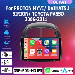 2 din Android 12.0 radio multimedia player Carplay GPS navigation For Toyota passo /  MYVI/ DAIHATSU SIRION 2006-2011