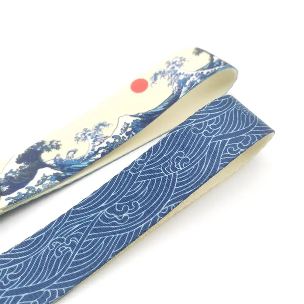 Car Motorcycle Keychain Holder JDM Waves Key Ring Buckle Lanyard Kanagawa Surf Decoration For VW Honda Toyota Subaru Accessories