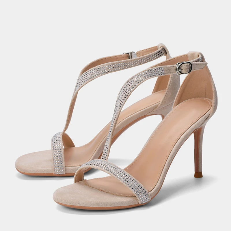 

Дизайнерские сандалии Liyke с кристаллами и стразами, женские летние модные туфли с открытым носком для свадьбы и выпускного вечера, туфли на высоком каблуке, Sandalias De Mujer