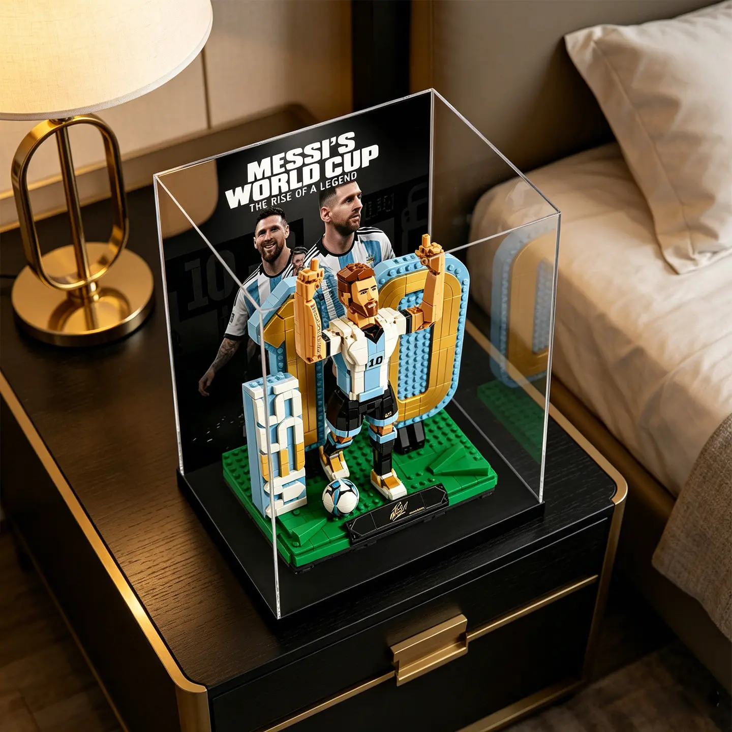 Suitable for LEGO 43015 Messi Football Legend High-end Dustproof HD Transparent Display Box