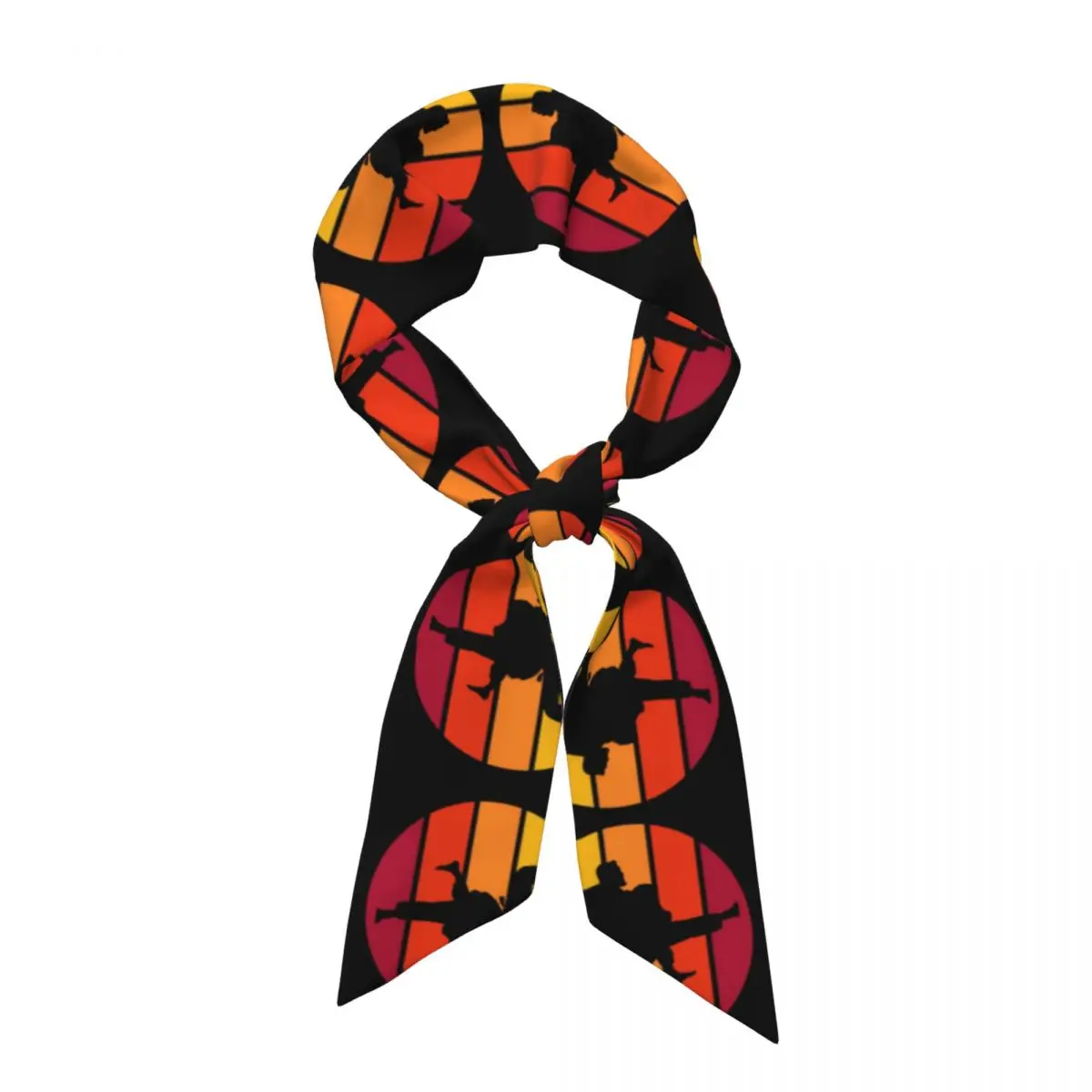 Brazilian Jiu Jitsu Sunset Design Women Long Narrow Scarf Soft Skinny Scarf Multi-use Neck Head Wrap for Office Daily Party