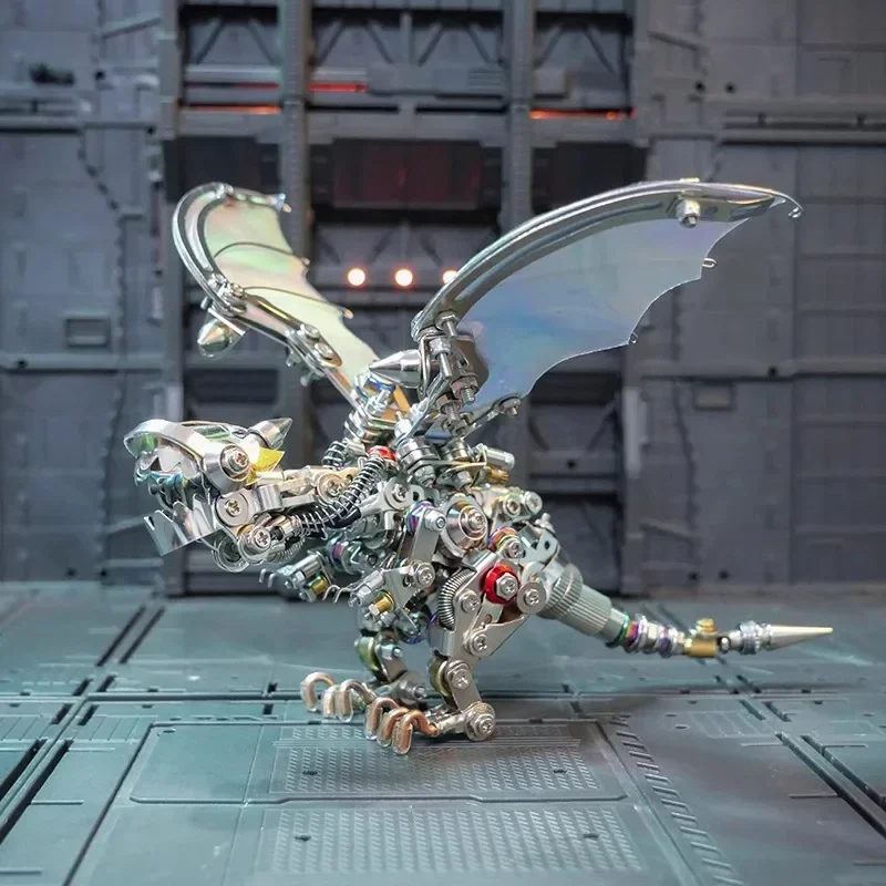 Nidhogg Kleurrijke Draak Speelgoed Handgemaakte Metalen Assemblagemodel Nationale Trendy Mecha Ornament Verjaardagscadeau