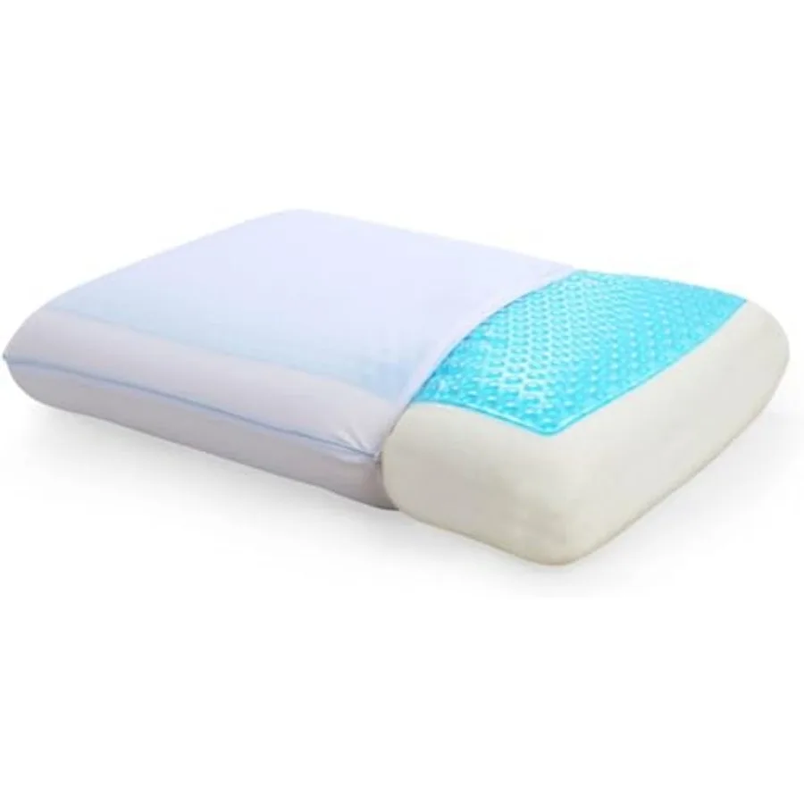 

Cooling Pillow for Sleeping, Standard Size Cooling Memory Foam Pillow for Hot Sleepers, Reversible Ergonomic Design, Pressure R
