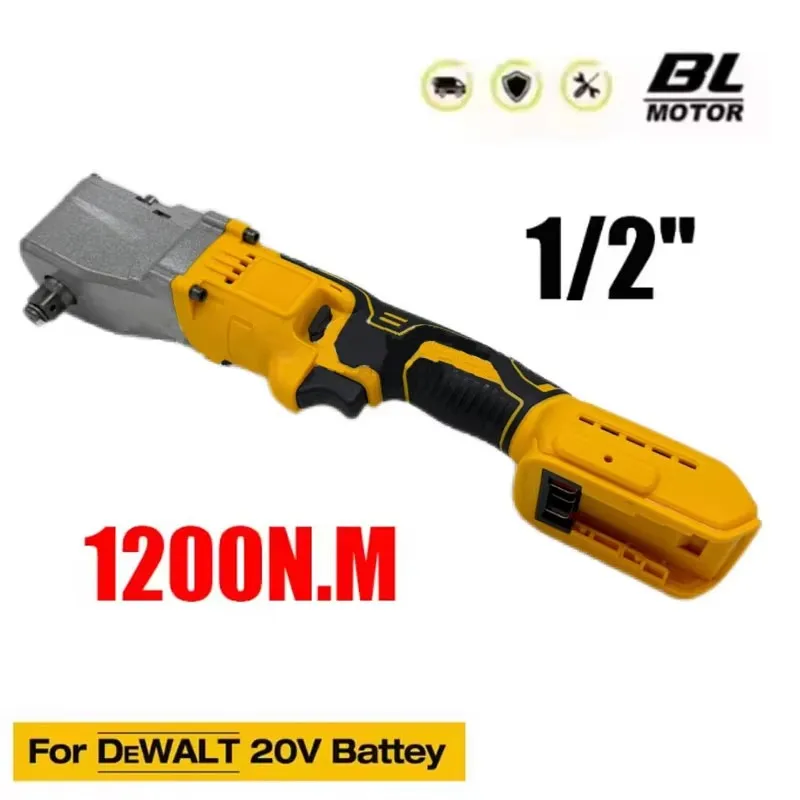 Fit for DeWALT 20V Battery Brushless Ratchet Wrench 1200NM Electric Cordless Driver 1/2'' Removal Screw Nut Car Repair Tools