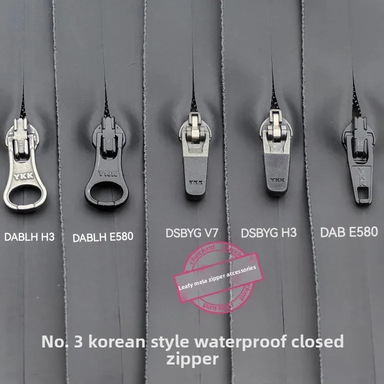 

YKK No. 3 Black Korean Version Waterproof Closed Zipper 5 Sliders, Coat Bag 15,18,20,22,25,30,35,40,50cm 2pieces