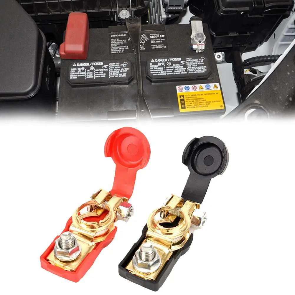 NEW High Quality Quick Release Car Battery Terminals Clamps Connectors 12V 24V 48V Cap Clips Copper For Boat Truck Van