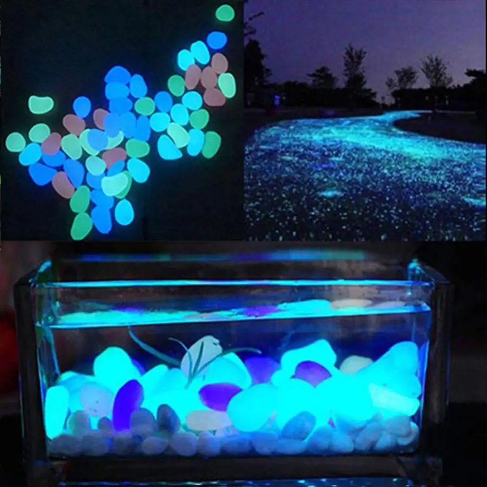 Luminous Stone Decorative Garden Decor Luminous Stones Glow In The Dark Pebbles Outdoor Fish Tank Decoration Pebble Rocks Aquari