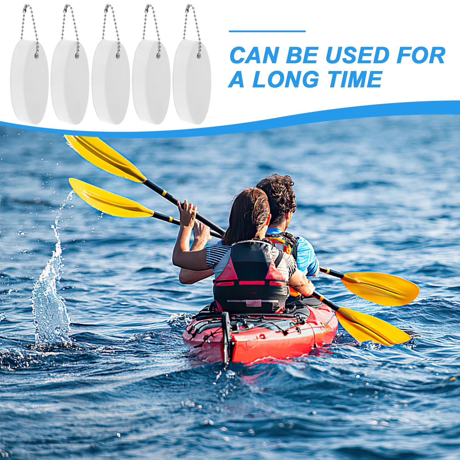 

5pcs Bright Floating Keychains Surfboard Pendant Pu Waterproof Key Ring For Water Sports Boating Rafting Canoeing Sailing