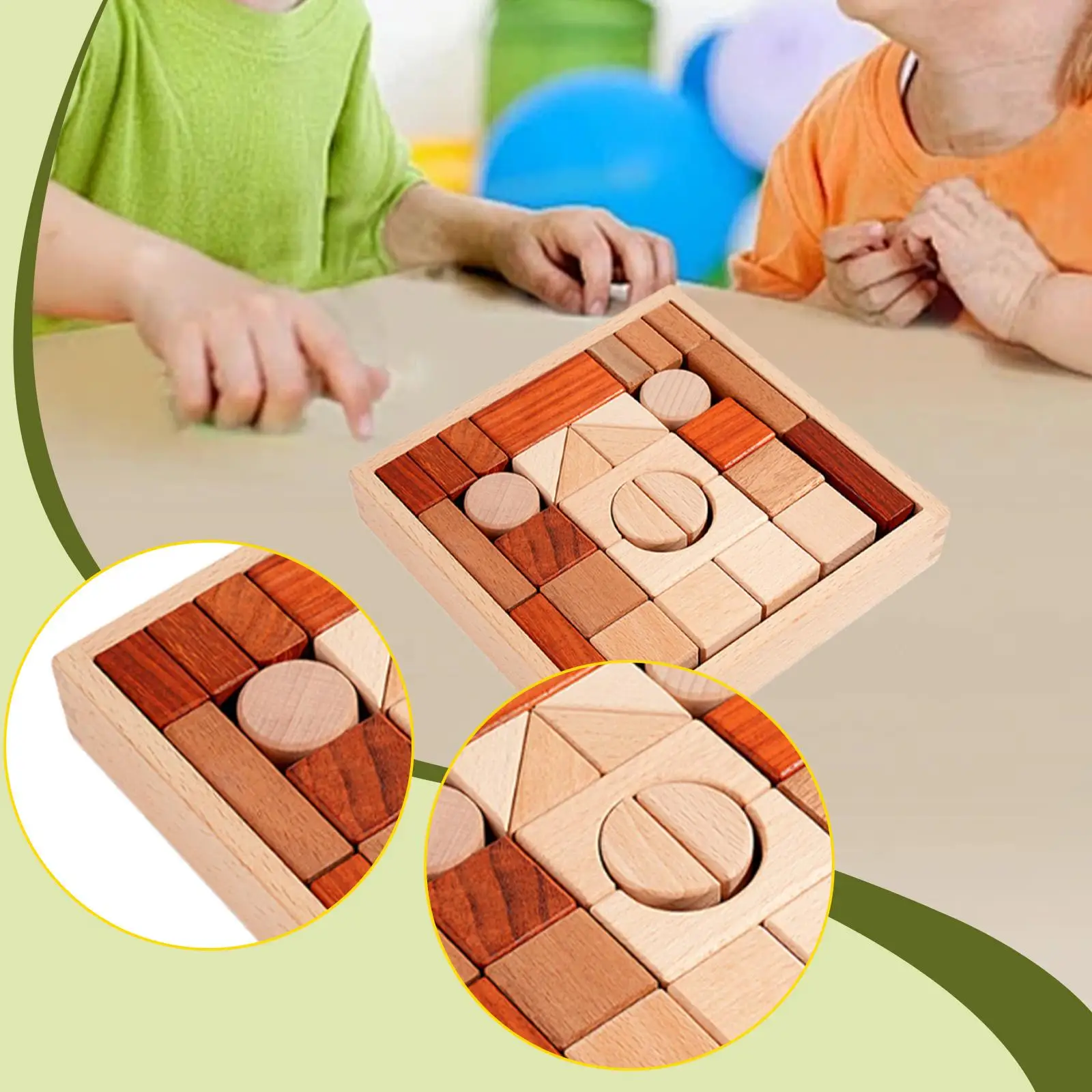 子供用木製積み木 収納ボックス付き 木製スタッキングブロック 学習玩具 幼児教育玩具 就学前向け