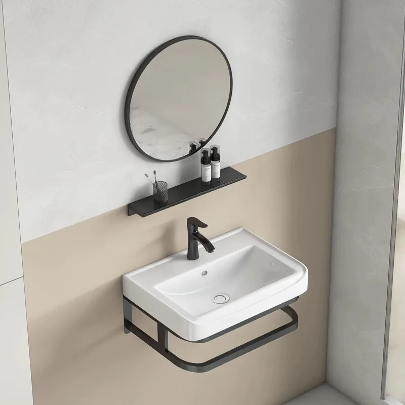 Modern Single Hole Ceramic Bathroom Sink Hot Sale Small Washbasin with Small Bathroom Bracket