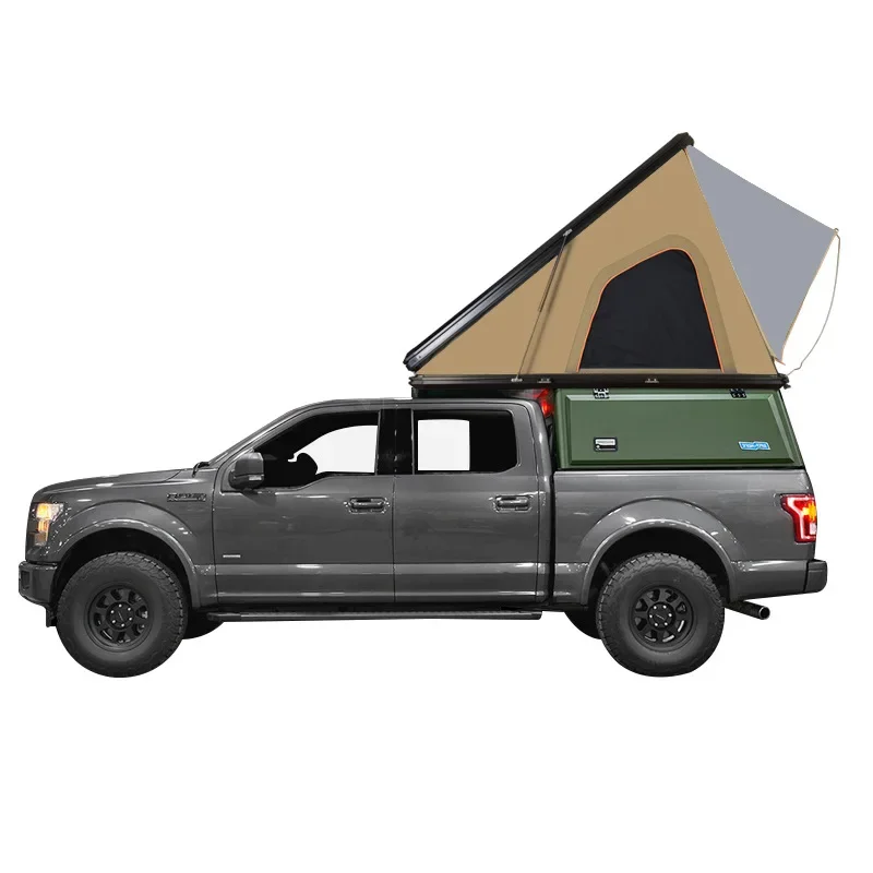 Custom outdoor waterproof hardtop camper 4 person triangle truck aluminum roof top tent hard shell;car Roof Top Tent box