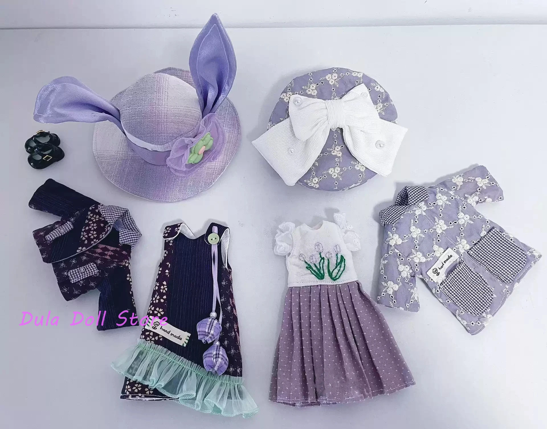 Dula Pop Kleding Jurk Paarse Tulp Dame Set Blythe Ob24 Ob22 Azone Licca Ijzige Jerryb 1/6 Bjd Pop Accessoires