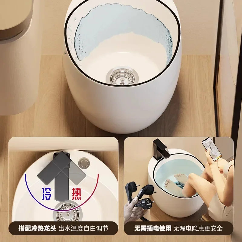 O9.7- foot-soaking pool deep-seated ceramic foot wash basin, bathroom foot soaking basin, multifunctional sink, mop sink,