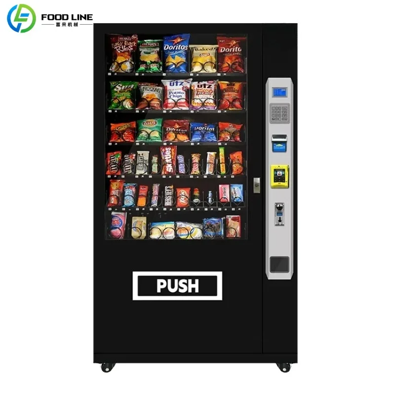 Hot Sale 22 Inch Touch Screen Large Capacity Snack Drink Food Combo 24H Refrigerated Vending Kiosk