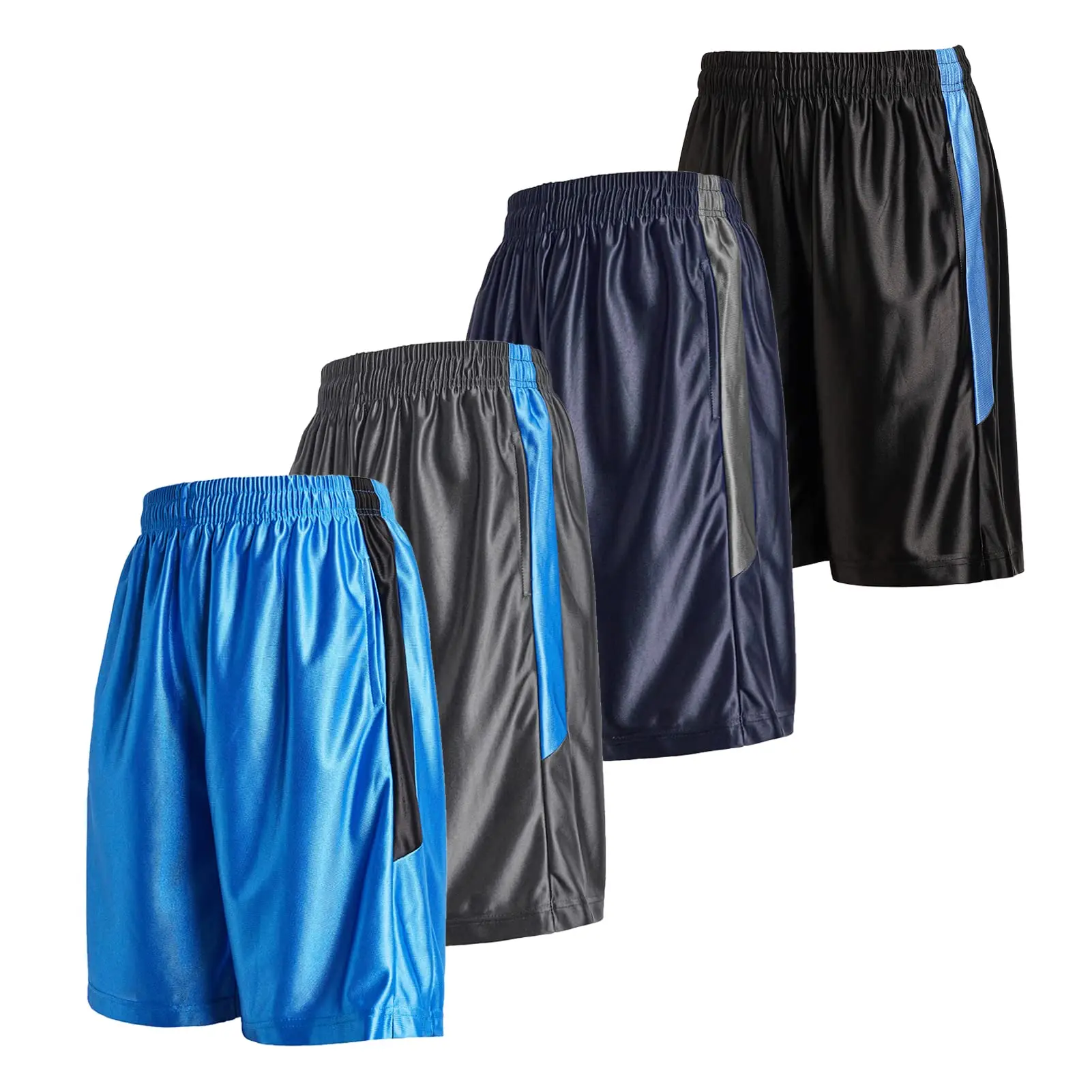 

4pcs Men's Basketball Shorts with Pockets, Loose-Fit Athletic Workout Shorts, Moisture Wicking Quick Dry Mesh Training Shorts Gym