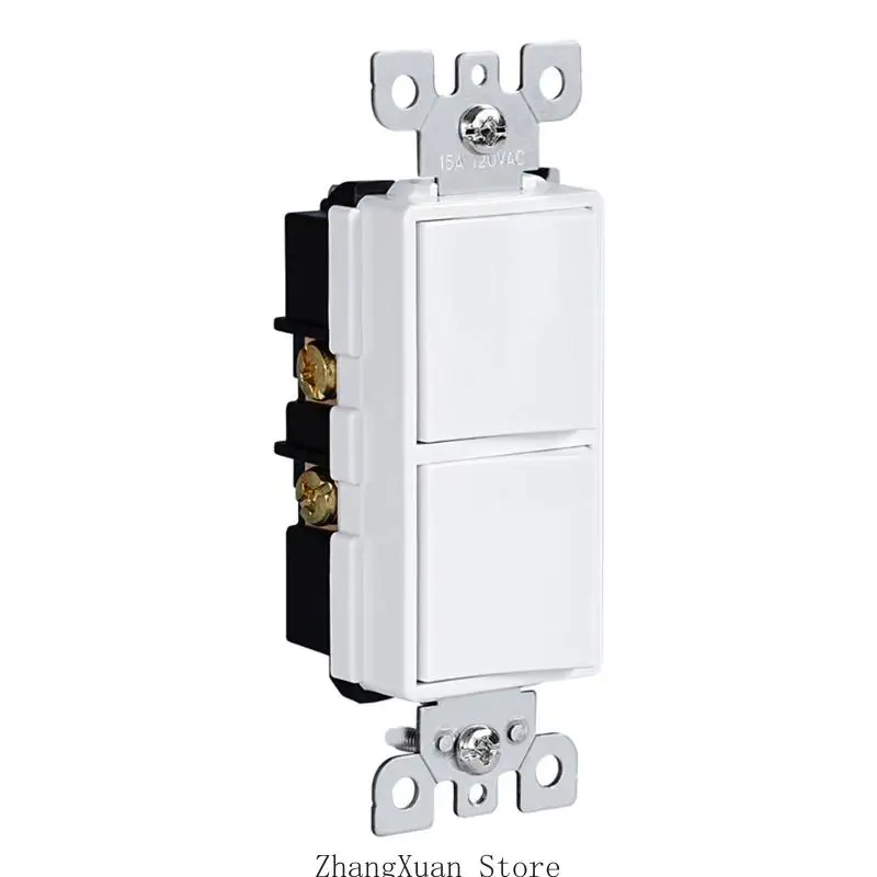Toggles Light Switches Single Poles Combination Decorator Switches for North Americans Standard Wall Plate Easy Installation