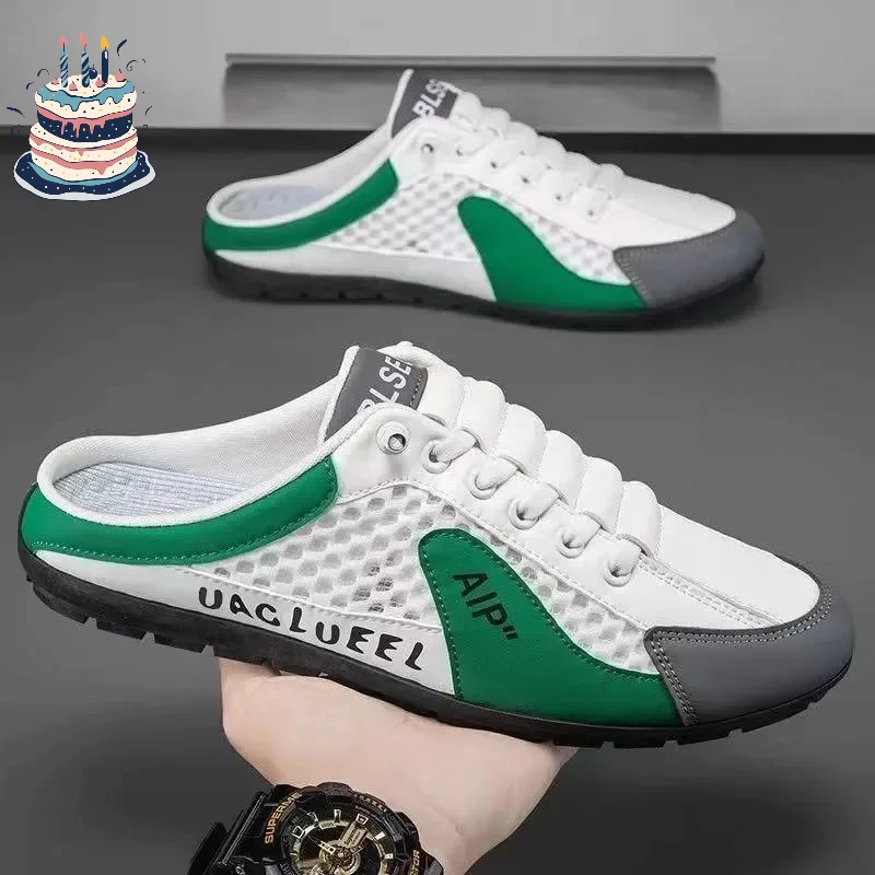 

Men's Fashion Soft-soled Half Slippers Summer Men Trendy Bottom Casual Shoes Soft Sole Support Shoes Sneakers Zapatos De Hombre