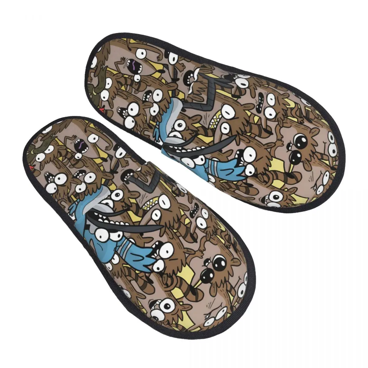 Custom R-Regular Show Soft Scuff With Memory Foam Slippers Women Funny Cartoon Bedroom House Shoes