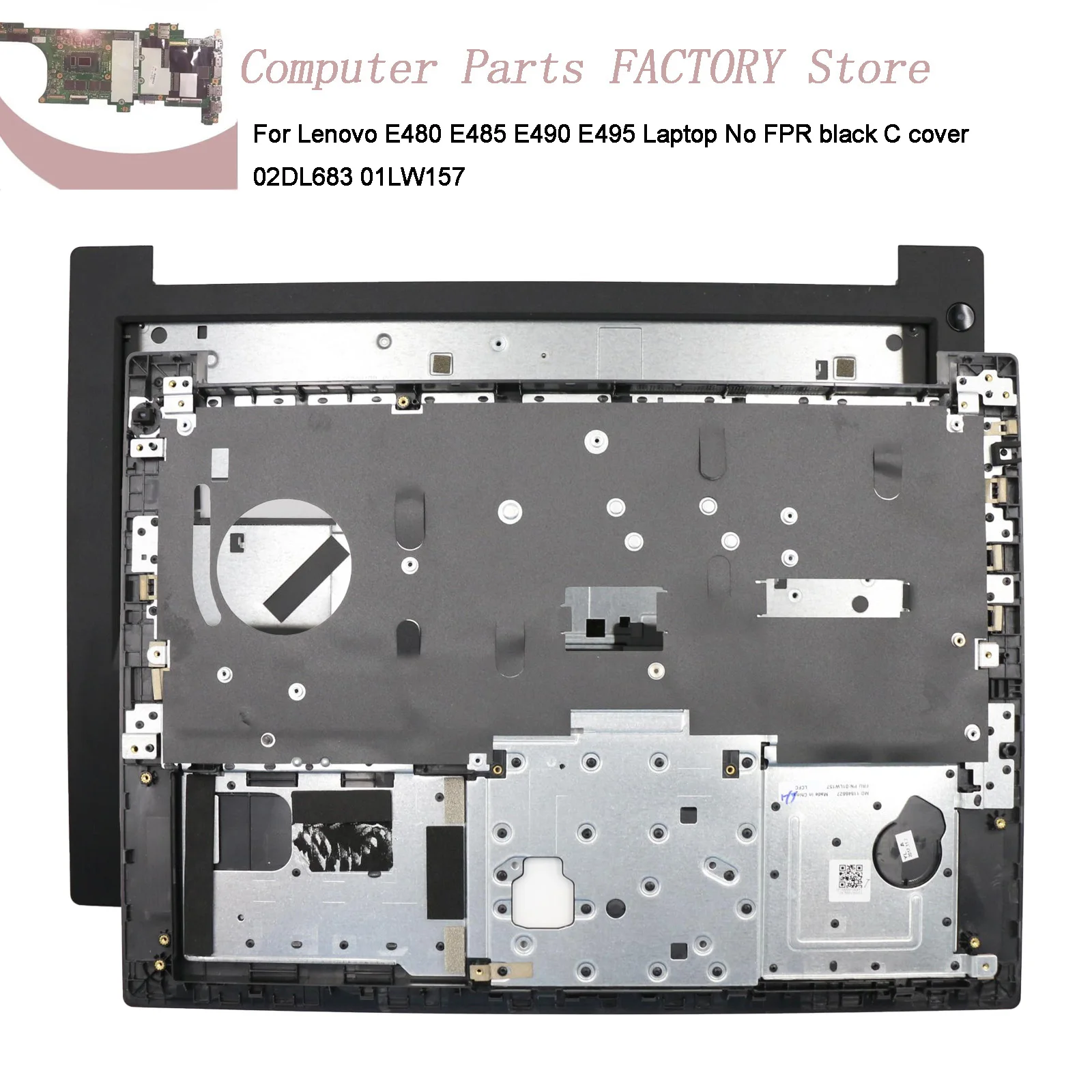 

For Lenovo E480 E485 E490 E495 Laptop No FPR black C cover 02DL683 01LW157