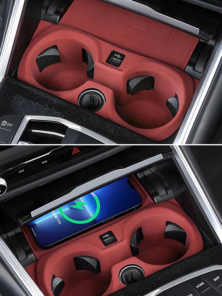 For BMW 3 Series I3 I4 2020 2021 2022 2023 2024 2025 G20 G26 Car Accessories Silicone Cup Holder Mat Cover Trim
