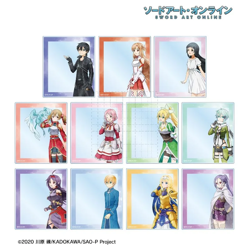 Sword Art Online: Кирито, Асуна Юки, Синон ‌   Элис Зуберг ‌   Акриловые стоячие фигурки-брелоки с аниме-персонажами для подарка