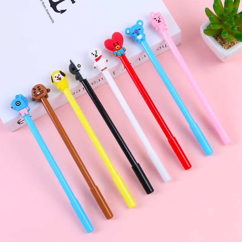 

12 Pcs Creative Stationery Cartoon Gel Pen Exam 0.5mm Neutral Pens Learning Office Supplies
