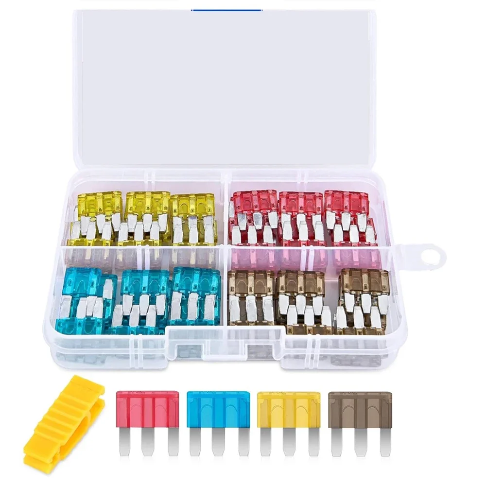 60PCS Micro3 Fuse ATL Blade Assortment Kit 3 Prong Micro Blade Fuses Replacement 5A 7.5A 10A 15A with Puller Tool for Trucks RVs