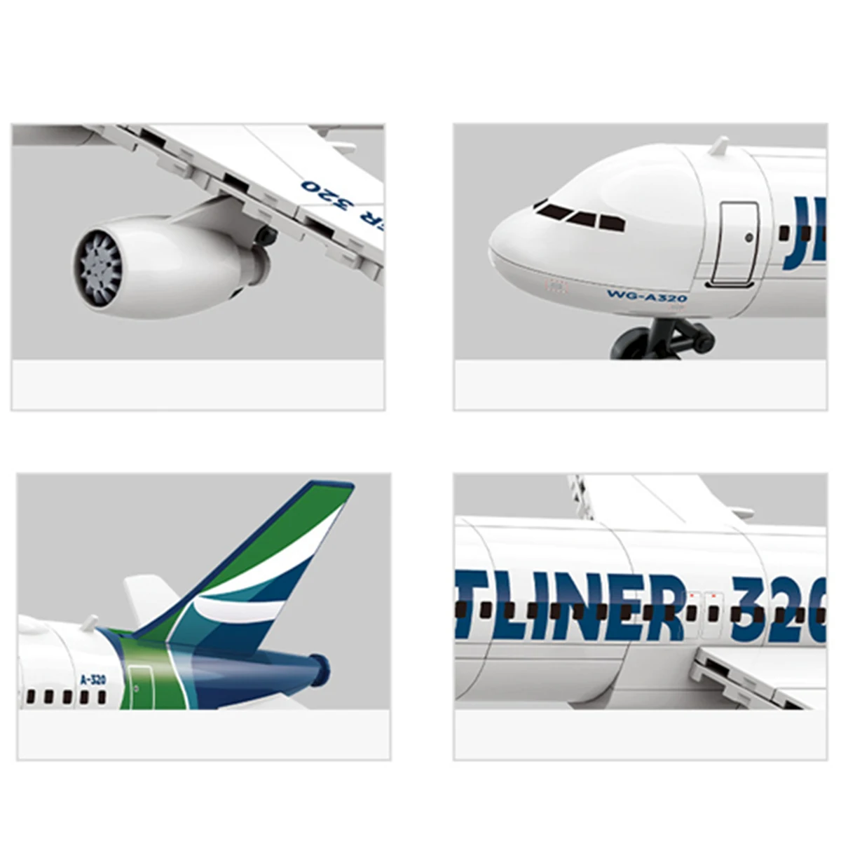 Home Decor Display Aviation Jetliner A320 Airplane Building Blocks Commercial Aircraft Model Kit Construction Toy Gift Set view 3