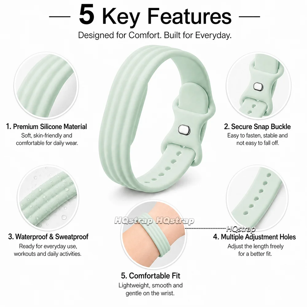 High Quality Breathable Silicone Watch Strap for Google Fitbit Air Loop Sport Bracelet Waterproof Men Women Band Accessories