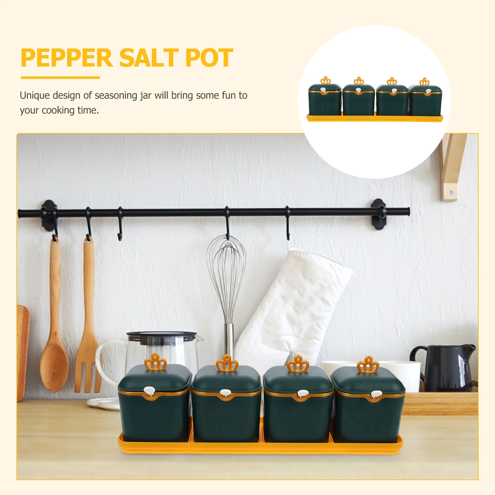 

1Set Nordic Style Seasoning Jar Versatile Seasoning Pot Stylish Kitchen Spice Box Plastic Material Decorative Cooking