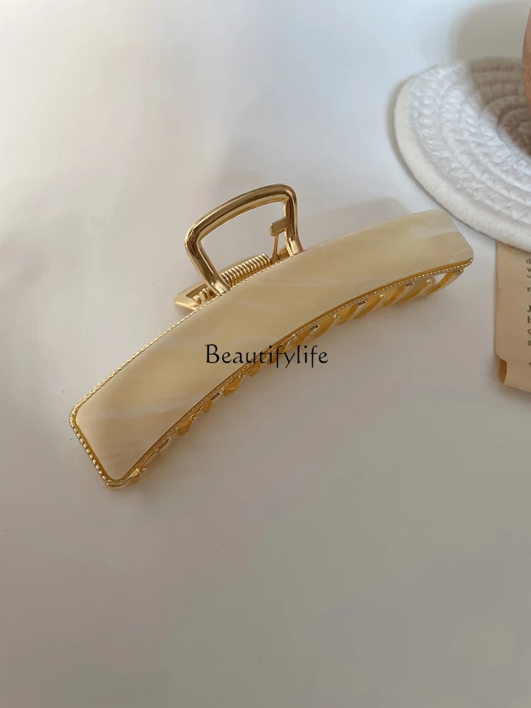 Gold Grip European and American Beauty Bloggers Shark Clip French Lazy Style Hair Claw Temperament