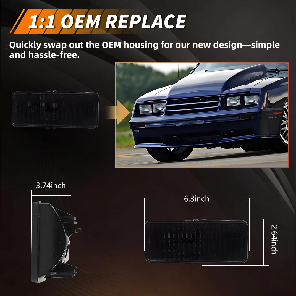 2 قطعة المصد الأمامي وقوف السيارات بدوره مصباح إشارة DRL غطاء خفيف ل 1979 1980 1981 1982 1983 1984 19851986 فورد موستانج لا لمبة