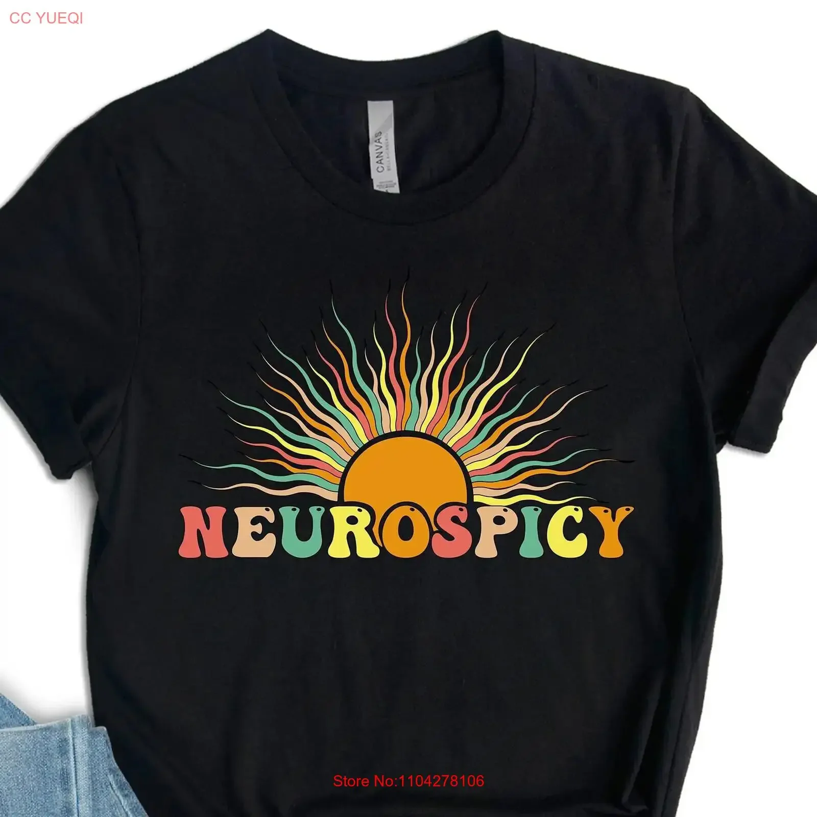 Neurospicy T Shirt Neurodiversity Autism Awareness ADHD Funny NeurodivergenT Acceptance and Pride vintage Washed Unisex Casual