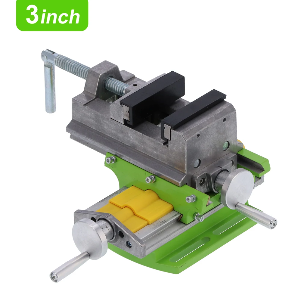 

3 Inch Cross Slide Vise Vice Table Compound Table Worktable Bench Alunimun Alloy Body for Milling Drilling Woodworking