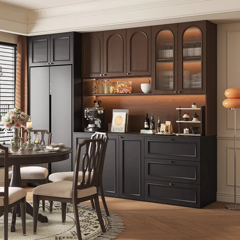 

Складной бар и винные шкафы Маленький шкаф Винный бар для гостиной Шкаф-буфет из орехового дерева Белые витрины Витрина