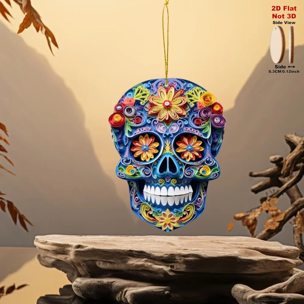 2D Flache Wandmasken, vielseitige Feiertagsdekoration für Zuhause, einfach aufzuhängen, kein Werkzeug erforderlich, keine Stromversorgung nötig, Halloween, Weihnachten, Tag der Toten – Detail 3