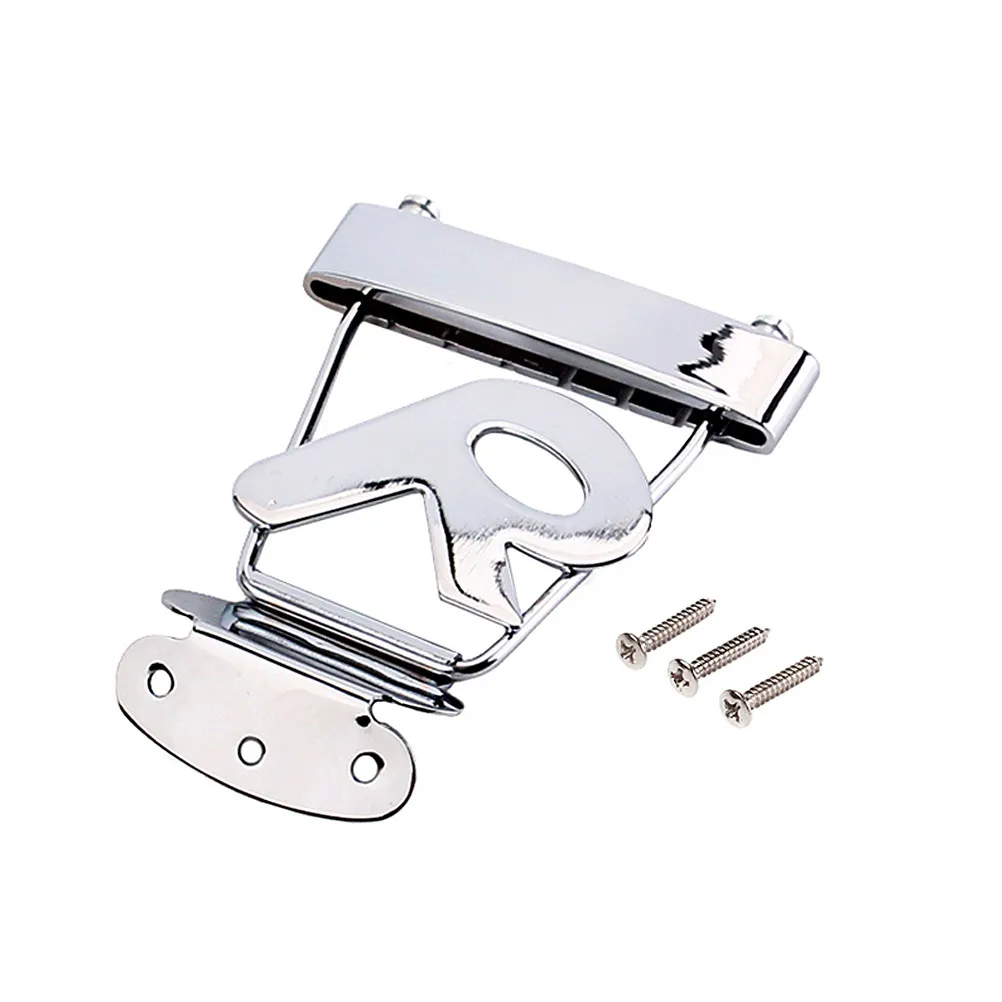 Adjustable Fixed Bridge Tailpiece Metal Jazz Guitar Replacement Hardtail Saddles Rubber Semi Hollow