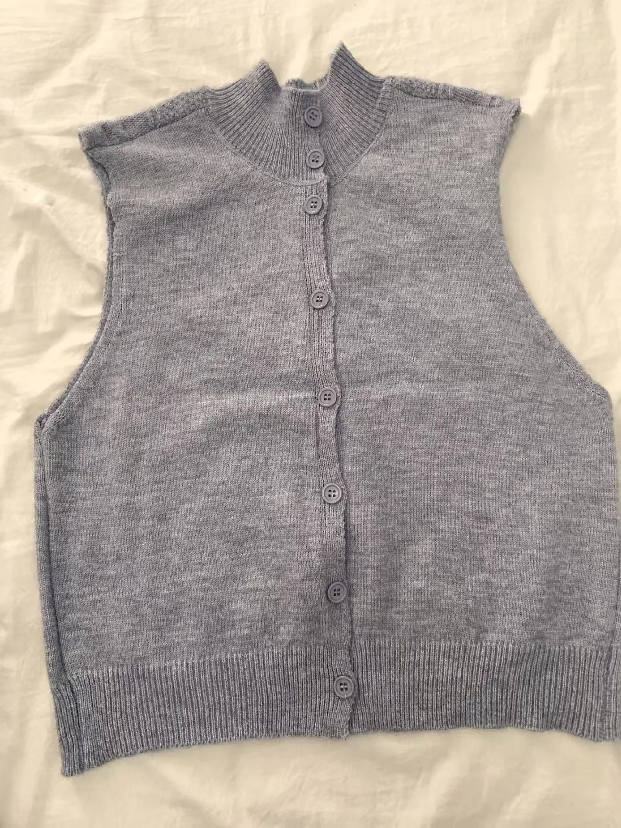 

2025 Spring Autumn Lapel Zipper Ladies Sweater Vest Jacket Korean Version Casual Women's Knitting Cardigan Waistcoat Top