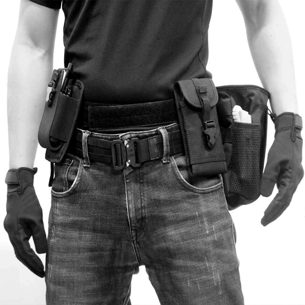 

Double-Layer Tactical Waist Belt Molle Multi-Function Mobile Phone Bag Outdoor Storage Walkie-Talkie Bag For Airsoft Paintball