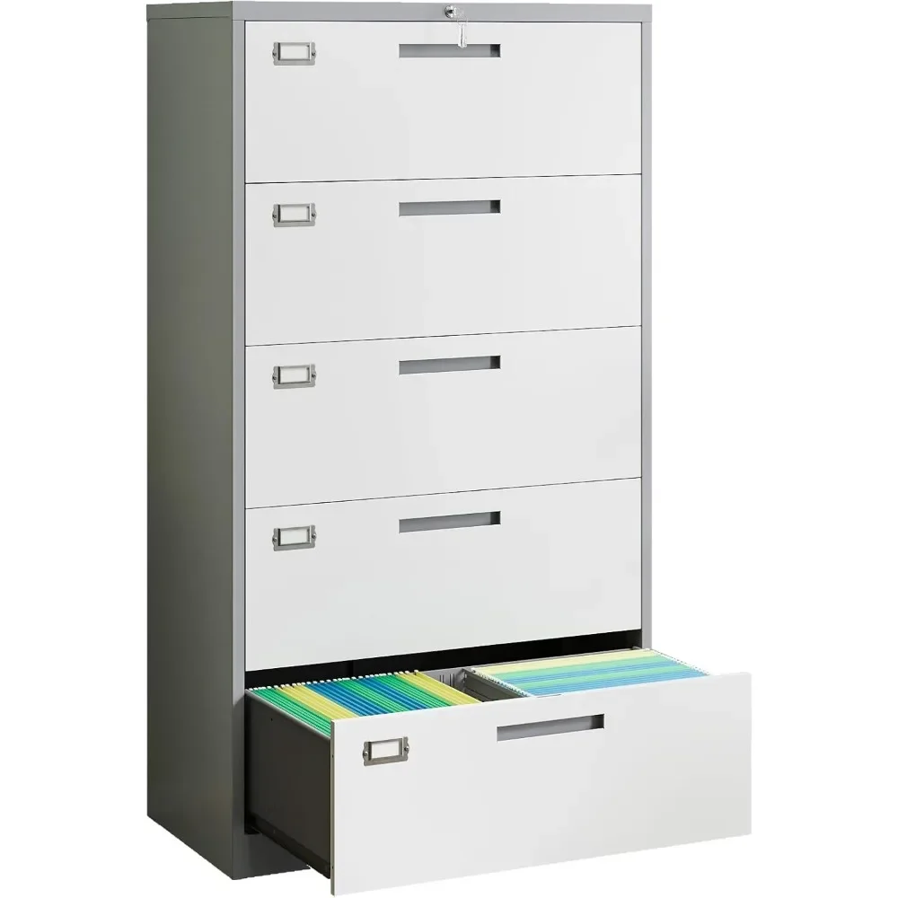 

Drawer File Cabinet with Lock,Metal Lateral Filing Cabinets for Home Office Hanging Files Letter/Legal/F4/A4 Size