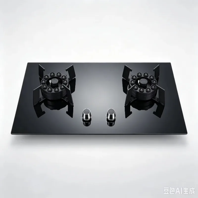 2 Burner Flip Top Gas Cooktop, Smart Reversible Burner Glass Top Magic Dish Stove Battery Powered
